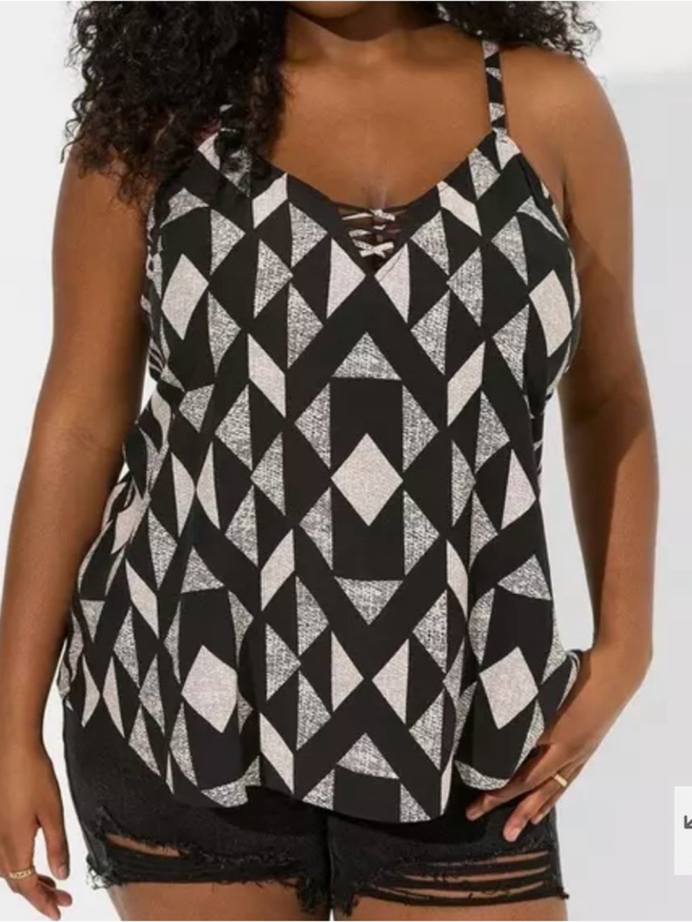 NWT Torrid Geo Black Sophie Challis Lattice Cami size 4x(26)